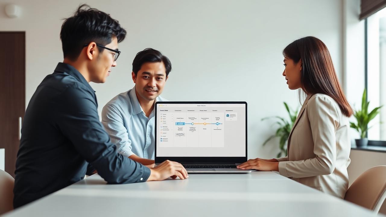 A small team aligning on a single workflow