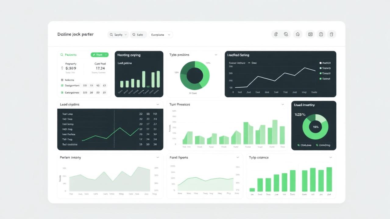 Unified business intelligence dashboard with clear data tiles